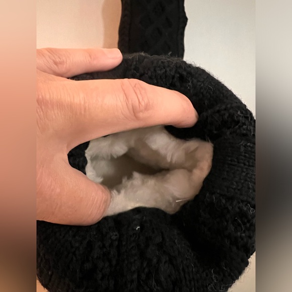 UGG Cable Sweater Letter Platform Shearling Lined Suede Boot Womens 8.5 9 40 - Picture 14 of 17